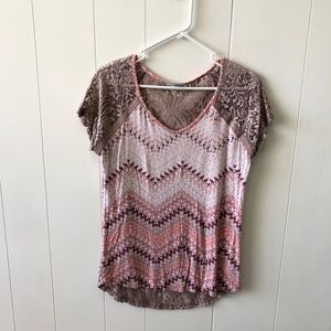 Pink Lace-back Shirt